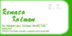 renato kolman business card